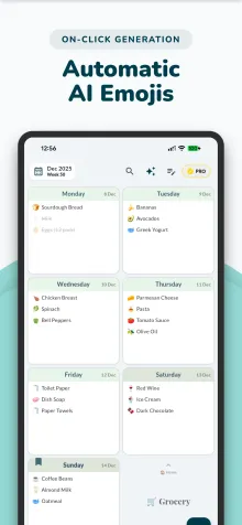 AI weekly planner emoji generation feature