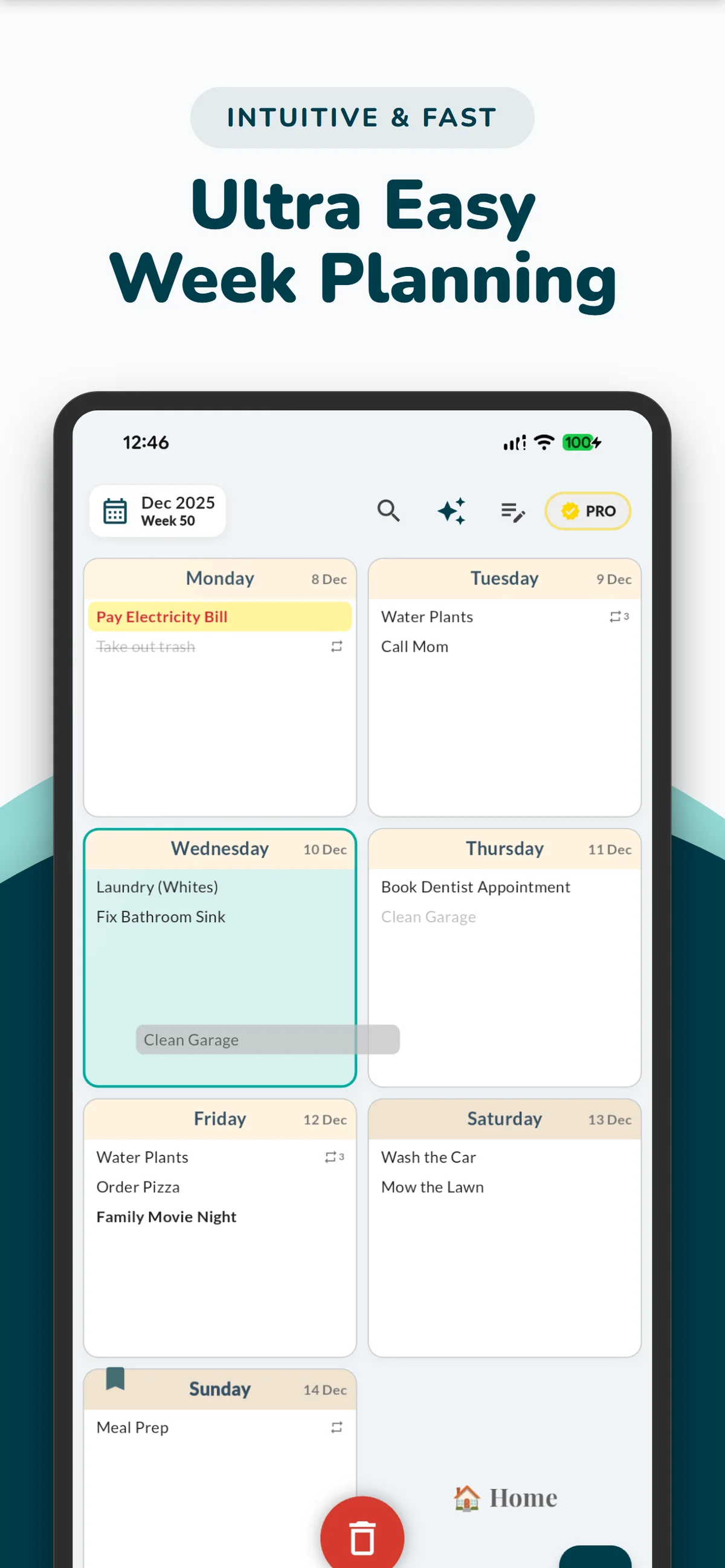 Weeklo ADHD Friendly Weekly Planner Interface
