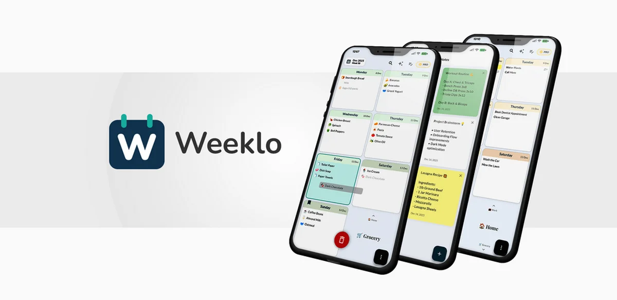 Weeklo Visual Weekly Planner App Interface