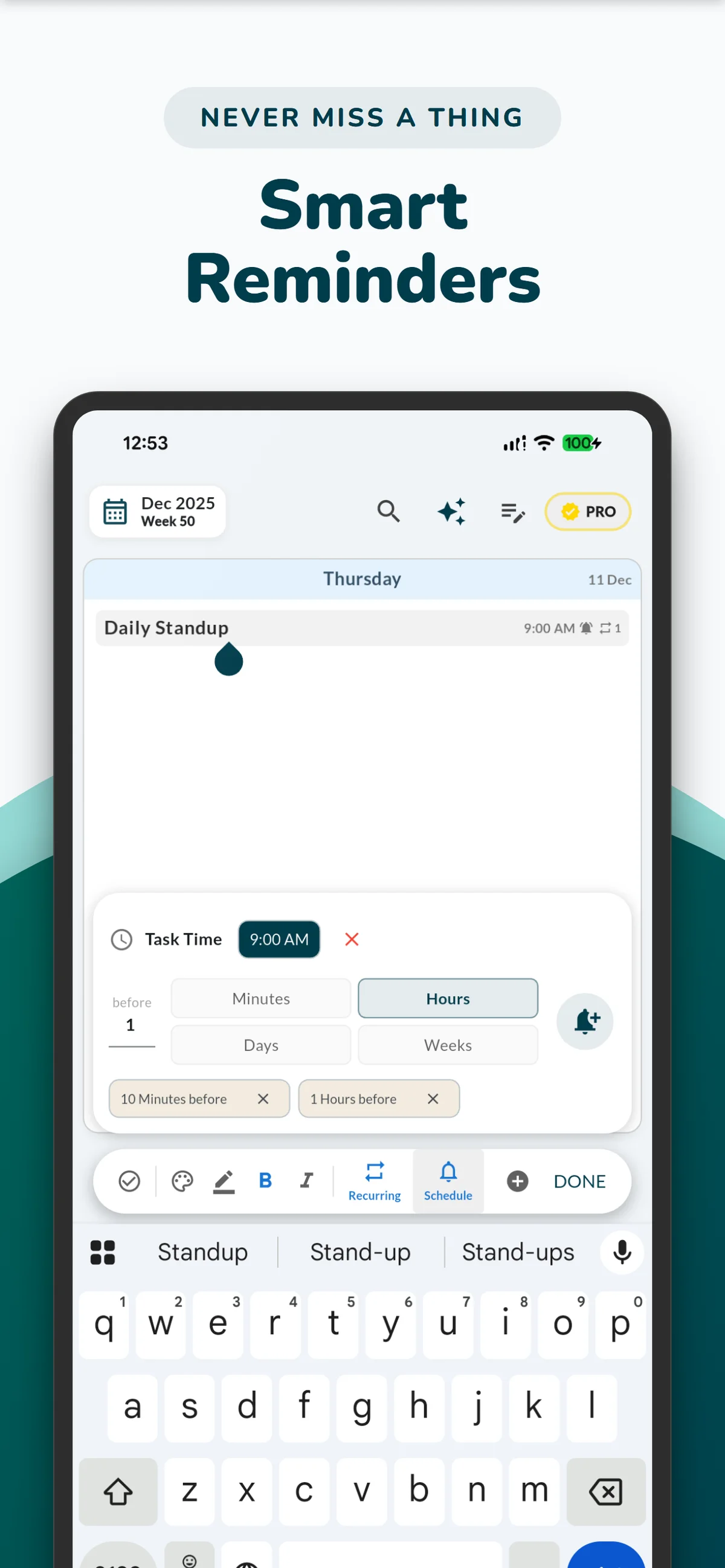 Weeklo Smart Reminders and Notifications