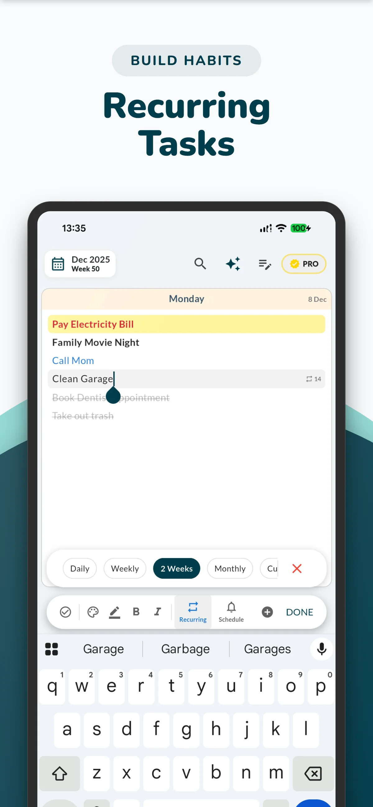 Weeklo Recurring Tasks and Routine Planner