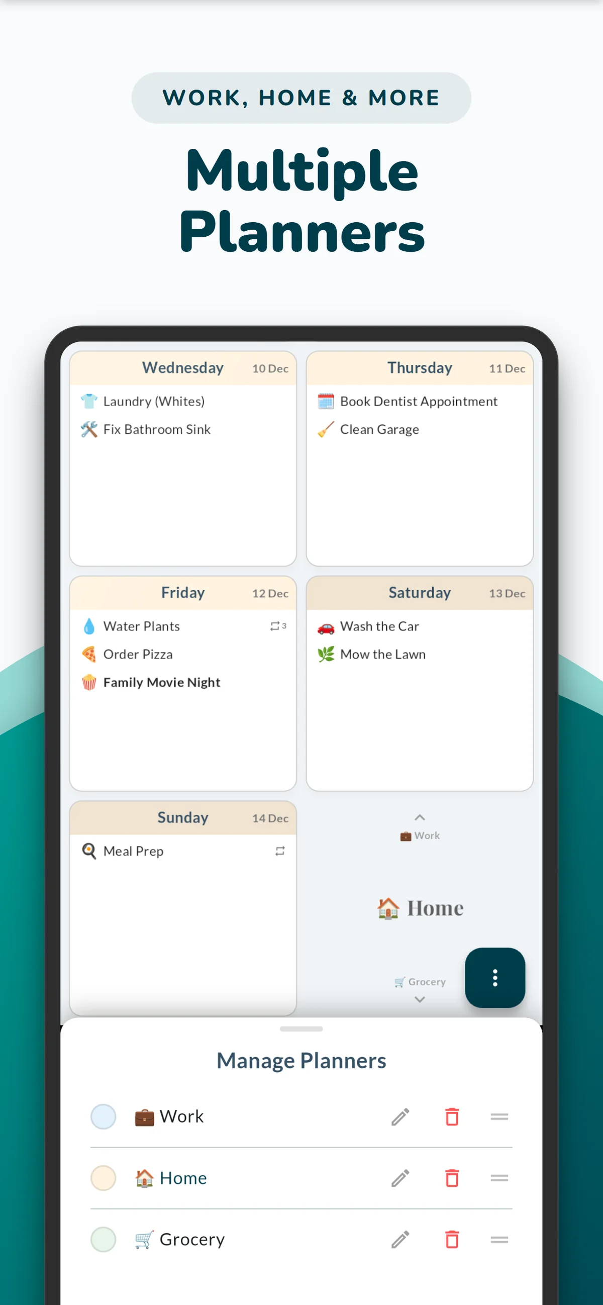Manage Multiple Planners in Weeklo